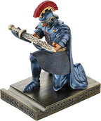 CYXStar Roman Praetorian Prefect Warrior Knight Pen Holder Desk Ornament Resin Praetorian Guard Mobile Phone Stand Desk Accessories and Organizer for Office with a Letter Opener (Blue)