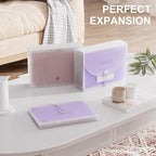 ThinkTex Accordion File Organizer, 12 - Pocket Expanding File Folders for Paper Receipts, Bills&Taxes Organizer, Letter/A4 Size Document Holder for School, Office, Home with Colorful tabs-Purple
