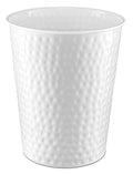 Monarch Abode Metal Bathroom Trash Can – Waste Basket for Bedroom, Office Desk, & Dorm, Hand Hammered, Durable Decorative White Small Trash Can Bathroom Garbage Bin Wastebasket