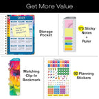 HARDCOVER 2026 Planner, 5.5"x8": 14 Months (November 2025 - December 2026), Daily Weekly Monthly Planner, Yearly Agenda, Bookmark, Pocket Folder and Sticky Note Set (Rainbow Petals)