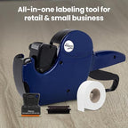 Perco Pro 1 Line Date Gun, 8 Digit 1 Line Date Label Gun Preloaded with Roll of 1000 White Labels, Preloaded Ink Roll