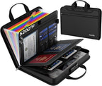 5200℉ Fireproof Accordion File Organizer with Lock, Thickened Document Organizer 13 Colorful Pocket with Labels, Important Document Organizer, Expanding File Folder with Handle for Letter A4 (Black)
