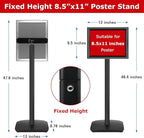 VAIIGO Heavy Duty Sign Holder Stand 8.5x11 Inch - Pedestal Floor Standing Sign Holder with Weighted Base - Vertical & Horizontal Poster/Menu Stand for Indoor/Outdoor Business Store Advertising, Black