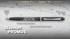 DISCOUNT PROMOS Custom Twist Action Plastic Stylus Pens, Set of 10, Personalized Bulk Pack - Pens for Work, Cool Pens for Writing, Black Ink - Black