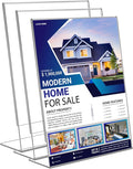 SVOPY 3 Pack Acrylic Sign Stand Holders, 8.5 x 11 Clear Plastic Table Paper Display Stand, Suit for Displaying Posters, Picture, Flyers, Menu