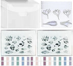 BROTOSPAC 48 PCS Clear Stamps Storage Panels,Resealable Die Cut Storage Bag, White Plastic Stamps Organizer Panels, Clear Stamp Organizer Set for Die Cutting and Decorative (48)