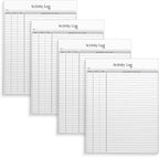 Better Office Products Activity Log Notepad, 8.5" x 11", Planning Note Pad, 50 Sheets, Daily Time Tracking Productivity Checklist Organizer,(4 Pack)