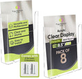 Top Notch Displays Acrylic Brochure Holder for Wall Mounting, Clear Display for 8.5" x 11" Flyers, Literature Holder for Magazines, Pamphlets, Menus, Includes Screws & Plastic Anchors – Pack of 8
