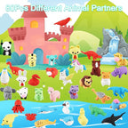 URSKYTOUS 80Pcs Animal Erasers Kids Desk Pets Pencil Erasers 3D Puzzle Eraser Bulk Fun Cute Mini Animal Eraser Toys for Classroom Rewards, Game Prizes, Treasure Box, Easter Egg Fillers