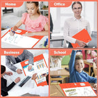 Two Pocket Portfolio Folders, PANDRI 60 Pack 3 Hole Punched 2 Pocket Folders for 3 Ring Binder, Letter Size Paper File Folder for School Office Home Business, Red