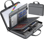 5200℉ Fireproof Accordion File Organizer with Lock, Thickened Document Organizer 13 Pocket with Zipper & Labels, Important Document Organizer, Expanding File Folder with Handle for Letter A4 (Grey)