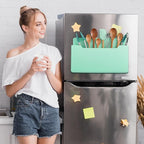 Feifeiya Magnetic Pocket File Holder Large File Folder Organizer Paper Mail Letters Holder Wall Hanging Office Supplies for Refrigerator Whiteboard Cabinets(13.8 x 8.3 Inch,Horizontal,Mint Green)
