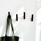 TheHrdwoodCom Wood Wall Hooks - Set of 4 - Solid Black Walnut Wood Coat Hooks for Hanging Hat, Purse, Backpack, Bag, Jacket - Modern Farmhouse Decor for Wall and Practical Entryway Hooks (Walnut)