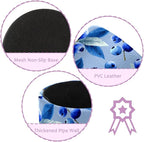 Leather Pen Holder for Desk Blueberry Blue Pencil Cup Desktop Organizer Makeup Brush Holders Office Supplies for Home, Kids & School