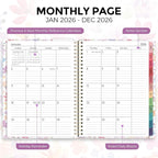 2026 Planner, Weekly and Monthly Planner, 8.5" x 11", January 2026 - December 2026, Agenda Planner with Monthly Tabs, Goal Setting & Time Management Organizer for Professionals & Students