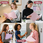 SUNEE 3 Ring Binder 3 Inch 1 Pack, Clear View Binder Three Ring PVC-Free (Fit 8.5x11 Inches) for School or Office Supplies, Pink