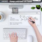 Varhomax Glass Desk Whiteboard with Storage, Desktop Organizer to-do List Memo Notepad Dry Erase White Board for Home Office and School Supplies (White)