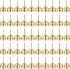50 Set Magnetic Push Pins, Flat Push Pin, Magnetic Thumb Tacks for Wall Bulletin Board Poster and Photo Hangers (Gold)