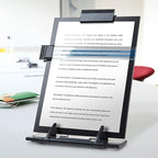 Lihaobm Desktop Document Book Holder, Document Paper Holder for Typing with 7 Adjustable Positions and Highlight Text Bar for A4 Paper Music Book, Black
