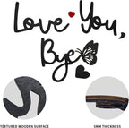 Love You Bye Wood Sign with Butterfly Home Decor Boho Decor Wall Decor Express Love and Warm for Your Family Lovers Wall Art Gift Hallway Entryway Above Door Topper Thanksgiving Decorations for Home