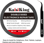 Kaisiking 2mm LCD Repair Tape for Phone Screen, Adhesive Tape with 1 Tweezers for Cell Phone, iPad, Tablets, Laptops, Camera