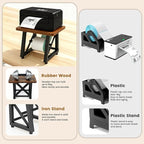 Label Holder for Thermal Printer,Sticker Rolls and Fan-fold Dispenser Holder,Wooden Label Holder for Shipping Label Printer,Office Accessories for Home,Small Business,Warehouse (Retro Color)