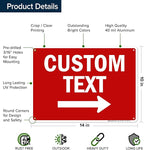 Custom Arrow,Custom Directional Sign, Right Arrow, 10x14 Inches, Rust Free .040 Aluminum, Fade Resistant, Made in USA by My Sign Center