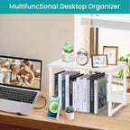 ELITEROO Desktop Printer Stand with Storage, Printer Stand Shelf Desk Organzier for Home/Office, Modern Wood Printer Riser Under Desk Small Table for Printer Fax Machine Copier Scanner (White)
