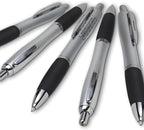 DISCOUNT PROMOS Personalized Ballpoint Pens With Rubber Grip, 50 pack Customizable Ergonomic Click-to-Write Custom Writing Pens for School with Black Ink, Black