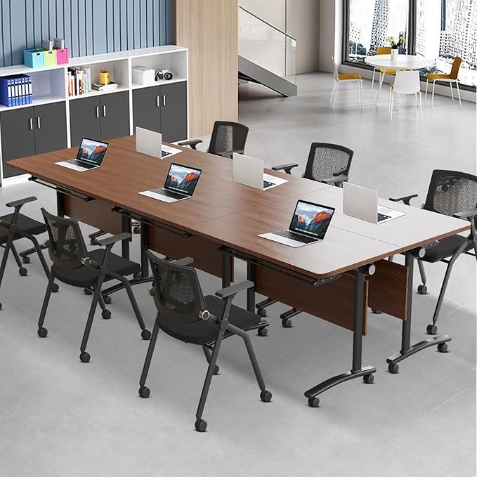 czxhaery Conference Room Table,Flip Top Conference Table The Folding Conference Table with Silent Wheels is Convenient and Fast,Mobile Training Table (4pack 120 * 60 * 75)