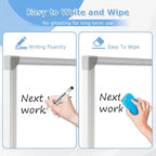 DOLLAR BOSS Large White Board 60 x 36 Inch Foldable Magnetic Whiteboard for Wall, Portable Double Sided Dry Erase Board, Aluminum Frame Message Board for School, Office, Classroom with Eraser, Markers