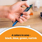 BIC 4 Color Smooth Retractable Ballpoint Pen with Gel-Like Ink and Easy Color Switching, 12-Count in Assorted Ink