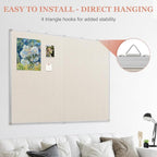 AMUSIGHT Double-Sided Large Cork Board with Linen, 60" x 40" Foldable Hanging Aluminum Framed Bulletin Board, Vision Board Pin Board Corkboards for Walls, Office, School Decor, 20 Pushpins