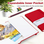 SUQJOY Lined Journal Notebooks, 6 Pack 160 Pages, 5.5x 8.2-Inch Journals for Women Men, Hardcover Notebook with 100 gsm Thick Paper, A5 Size College Ruled Notebook for Writing/Travel/Work (Red-6 Pack)