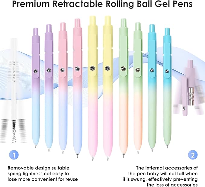 Donyang Gel Pens, 10PCS 0.7mm Gel Pens Black Ink Fine Point Smooth Writing Pens, High-End Series Ballpoint for Office Supplies, Stocking Stufferss, Christmas Gifts for Men Women
