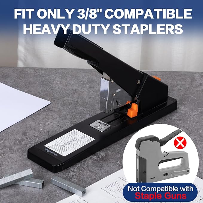 Deli Staples, Premium Heavy Duty Staples for Heavy Duty Staplers, 3/8'' Length, 70 Sheet Capacity, 100/Strip, 5000/Box
