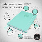Smart Planner Pro – Medium 10 x 7 inches (B5) – Undated Agenda Daily Planner – Tested & Proven to Achieve Goals & Increase Productivity, Time Management & Happiness with Weekly, Monthly, Gratitude Sections, Back Pocket (Turquoise)