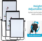 40"x28" U Stand Double Sided Magnetic Dry Erase Board Easel Stand, Whiteboard with Flipchart Paper Pad (25 Sheets)- Height Adjustable Standing Whiteboard for Modern Home Office, Homeschool & Studio
