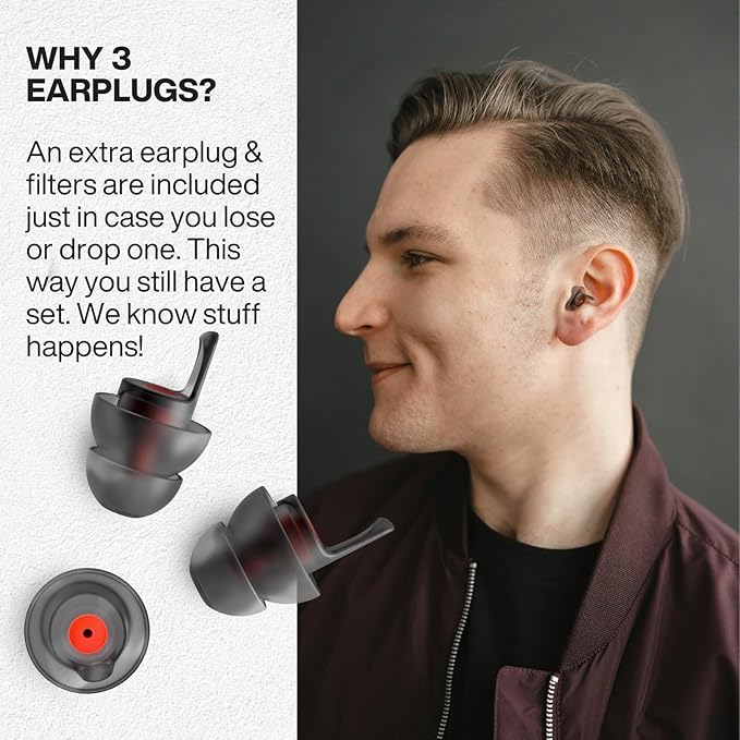 EARPEACE Moto - Reusable Motorcycle EarPlugs - Motorcycle Ear Plugs Wind Noise Protection - Comfortable Ear Plugs for Riding with High Fidelity Filter Noise Canceling Up to 26dB