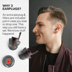 EARPEACE Moto - Reusable Motorcycle EarPlugs - Motorcycle Ear Plugs Wind Noise Protection - Comfortable Ear Plugs for Riding with High Fidelity Filter Noise Canceling Up to 26dB