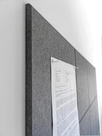 DECORITA Felt Wall Tiles | Large Cork Board Alternative | Aesthetic Felt Bulletin Board for Office, Home & Classroom | Large Cork Boards for Walls Pinboard (12-Pack) | Gray