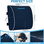 SweetSlubr Large Lumbar Support Pillow for Office Chair, Car Seats and Home Desks, Ergonomic Back Support with Double Adjustable Straps, Machine Washable Cover, Gray