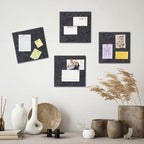Large Cork Board 28" x 19", 6 Pack Felt Wall Tiles with Colored Pushpins, Bulletin Boards with Removable Self-Adhesive Strips, Pin Board Cork Boards for Walls Office Home-Dark Gray