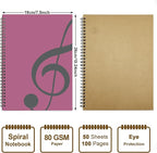 MAXCURY Blank Sheet Music Composition Manuscript Staff Paper Art Music Notebook Black 100 Pages 26x19cm (Pink/Grey Green)