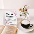 Nurse Practitioner Gifts for Women, Nurse Gifts Wood Box Sign, Appreciation Gifts for Nurse Coworker, Hospital Office Living Room Desk Cubicle Table Shelf Decor, Nurse Practitioner Week Gifts