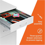 Lorell LYS SOHO Box/File/File Mobile White File Cabinet, 3 Drawer, 26.5 x 14.3 x 18 in