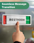 Restroom Sliding Door Signs Do Not Disturb, In Use/Available Slider Sign for Business Home Office Wellness Vacant Occupied Privacy Slide Door Sign，Brushed Silver