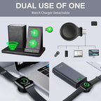 LADSTAG Office Supplies Desk Accessories,Pen Holder Remote Control Holder, Organizer with Phone Charger,Nightstand Desktop Organizer,Black Leather Desk Organizer With Charging Station (black)