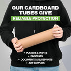 3" x 24" Reinforced Kraft Paper Mailing Tubes, Pack of 4 Tubes with 2 Caps Each – USPS Approved Poster Tube – Made in USA Cardboard Tube for Shipping and Storing Posters, Prints, Artwork, or Documents