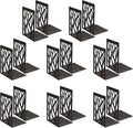 MSDADA Bookends, Book Ends for Shelves, Bookends for Office, Book Ends for Heavy Books, Book Shelf Holder Stand Home Decorative，Metal Bookend Supports, Book Stoppers, Black(8 Pairs)